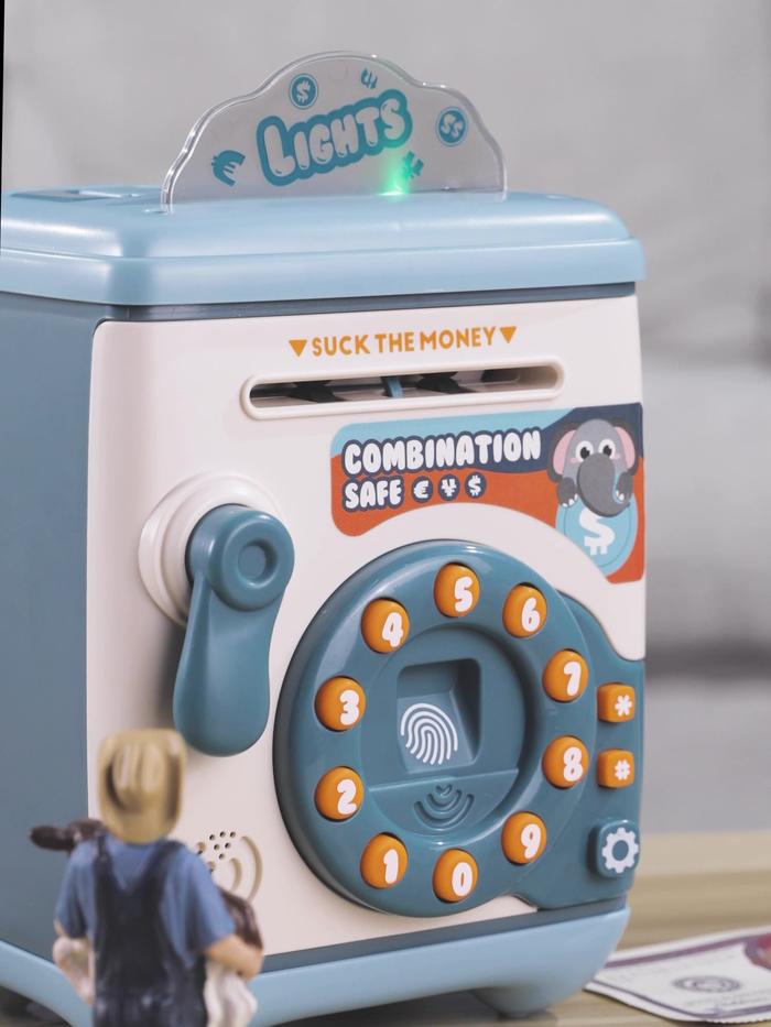 Gambar Mainan Edukasi Menabung Anak Piggy Bank ATM Password Celengan - Biru dari Angelohut undefined Tokopedia