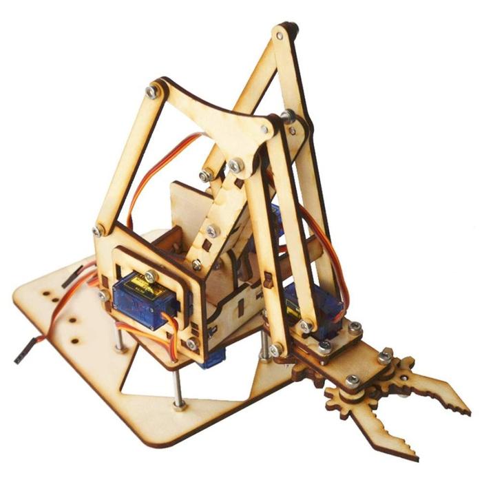 Gambar Robotic Arm 4 DoF for Servo SG90 MG90 Lengan Robot - Wooden dari AIF Robotic undefined Tokopedia