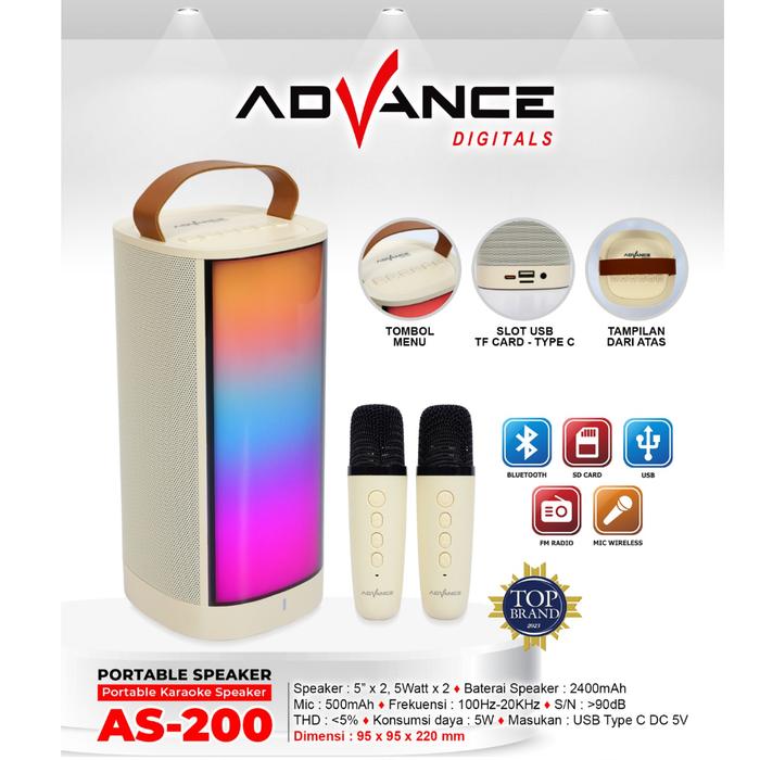 Karaoke Bluetooth Speaker Advance Mini Bluetooth ADVANCE PORTABLE
