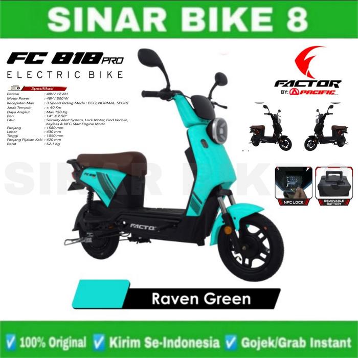 Gambar Sepeda Listrik FACTOR FC 818 PRO BY PACIFIC 500 Watt Electric E Bike - Raven Green  dari Toko Sepeda Sinar Bike 8 undefined Tokopedia