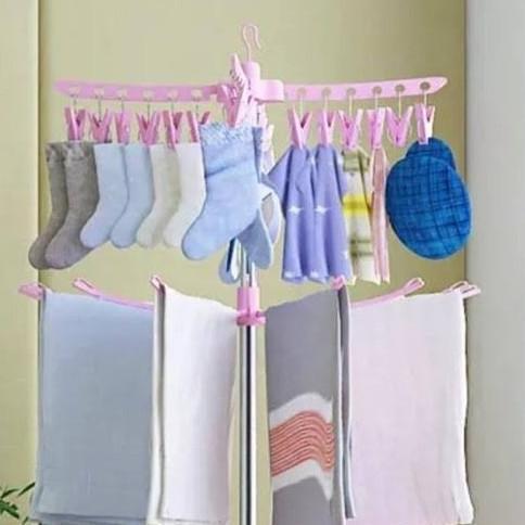 Gambar NEW PRODUCT JEMURAN MENARA 3 LIPAT/JEMURAN BAJU BAYI 3 TINGKAT - Merah Muda dari asepcincau undefined Tokopedia