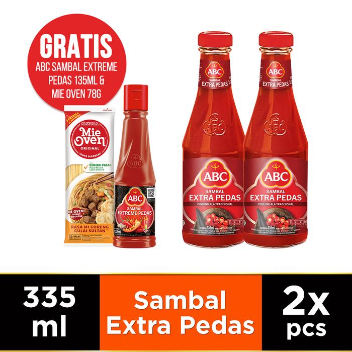 Gambar ABC Sambal Extra Pedas 335ml - Twinpack Free ABC Extreme Pedas 135ml dari ABC Heinz Shop undefined Tokopedia