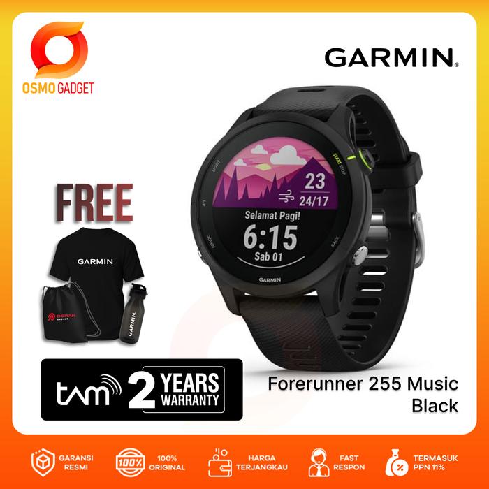Gambar Garmin Forerunner 255 Music - Black Original Garansi Resmi TAM 2 Bulan - Unit Only dari Osmo Gagdet Indonesia undefined Tokopedia