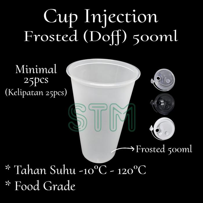 Gambar Isi 25Pcs/Set Gelas Plastik Frosted/Cup Doff/Cup doff frosted/Cup Injection doff - 500ml Frosted, CupOnly dari STMofficialshop undefined Tokopedia
