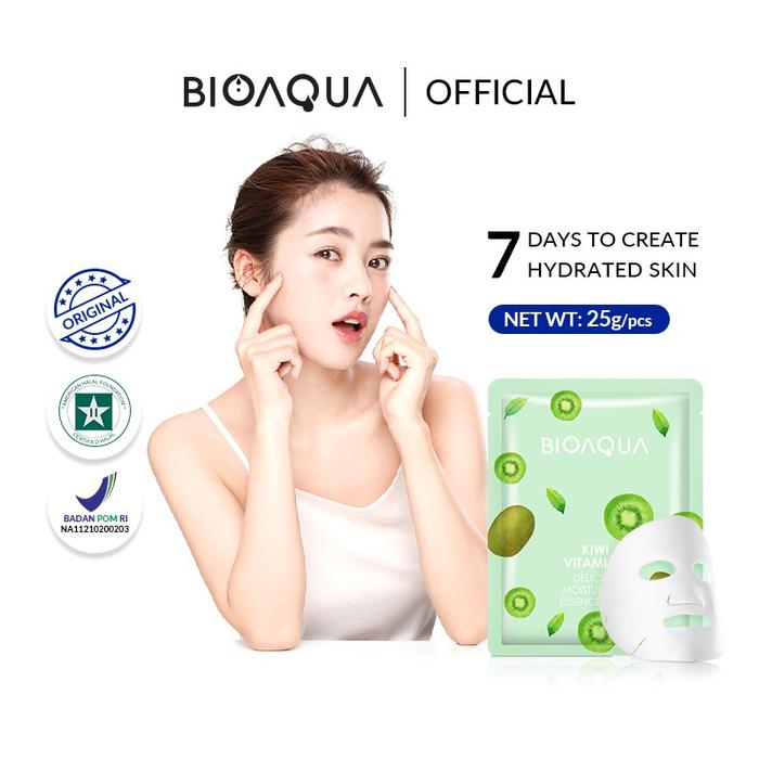 Gambar 【BPOM】BIOAQUA sheet mask Fruit Series - KIWI VITAMIN E dari Lights Up Store undefined Tokopedia