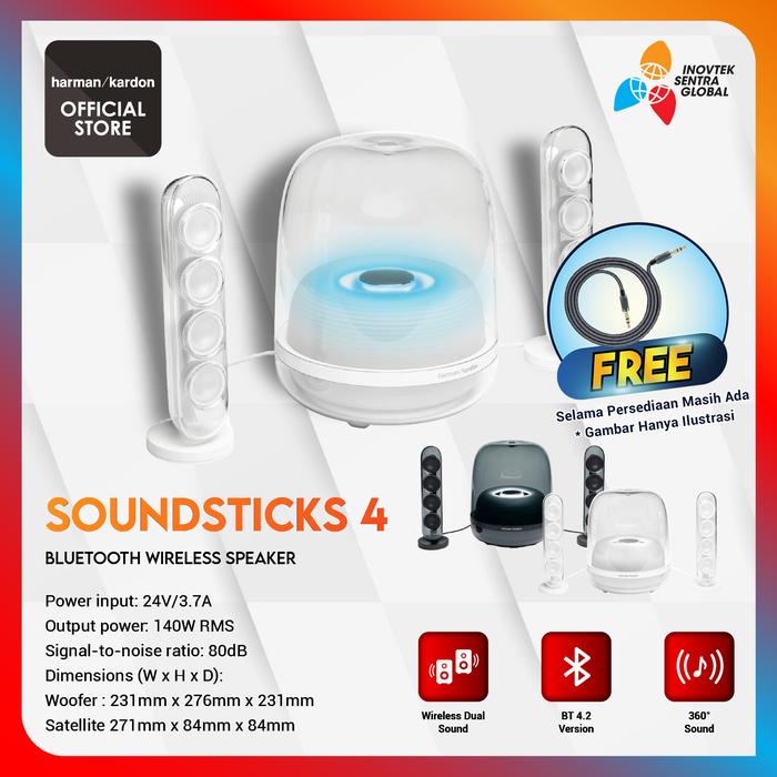 Gambar Harman Kardon SoundSticks 4 / Sound Sticks 4 Bluetooth Speaker - Black dari Inovtek Sentra Global undefined Tokopedia