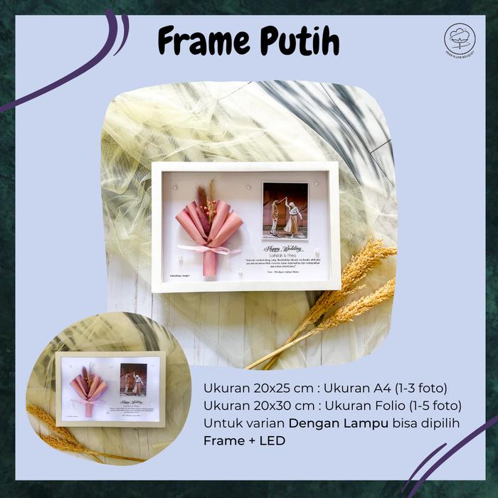 Gambar Hadiah Ultah Wisuda Custom Bunga Kering Mixed Grass Dried Flower - Putih, 20x25 cm dari Dried Blume Bouquet undefined Tokopedia