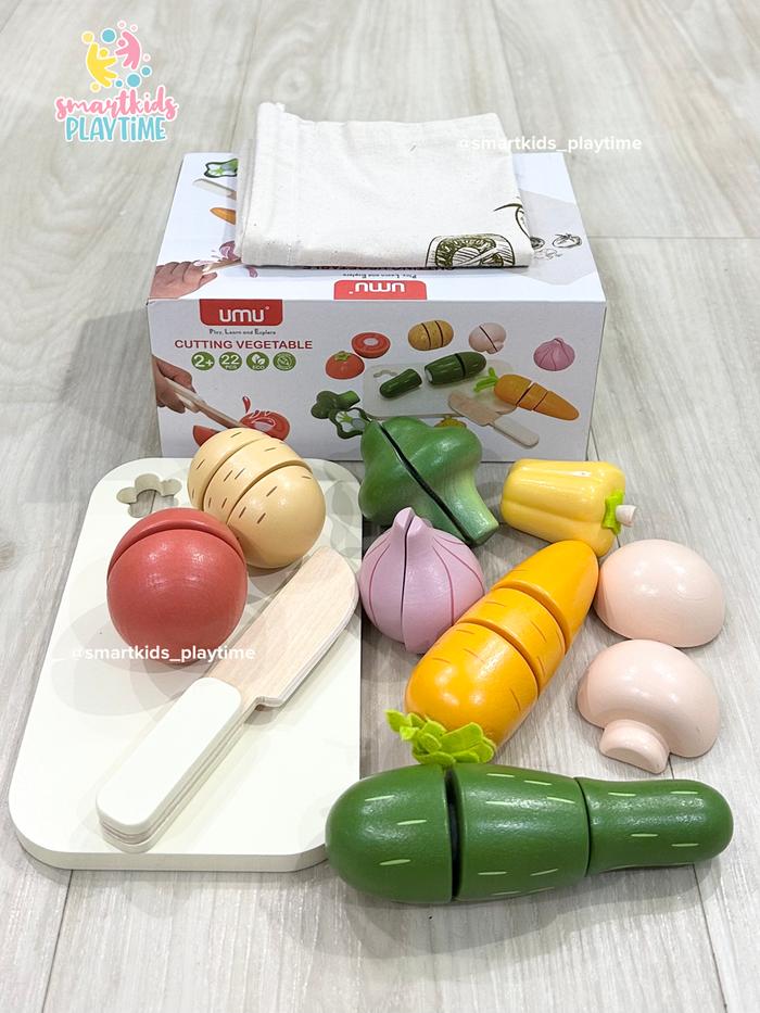 Gambar UMU Wooden Cutting Play Pretend Mainan Edukasi Anak - Vegetables dari Smartkids Playtime undefined Tokopedia