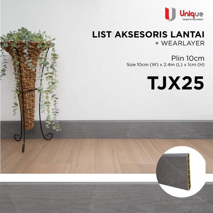 Gambar Plint Lantai PVC 8cm /Accessories Flooring SPC /Skirting Lantai Vinyl - TJX08-25 dari Unique Carpet Deco Bali undefined Tokopedia