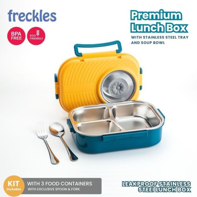Gambar Freckles Stainless Steel Lunch Box - Tempat Makan dengan Mangkuk - Orange/Blue dari TOJASELA' undefined Tokopedia