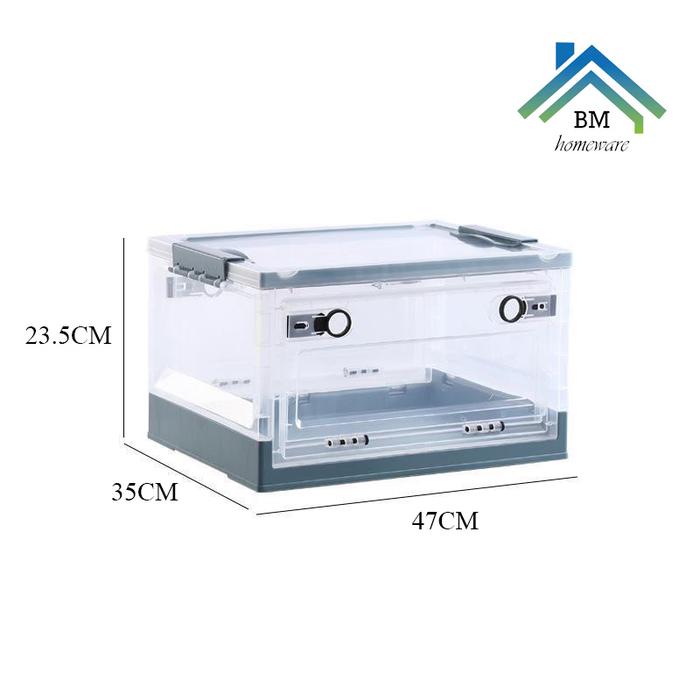 Gambar Kotak Lipat / Storage Box Lipat / Folding Container Box / Tempat Baju - Biru Bening dari BMDOnlineShop undefined Tokopedia