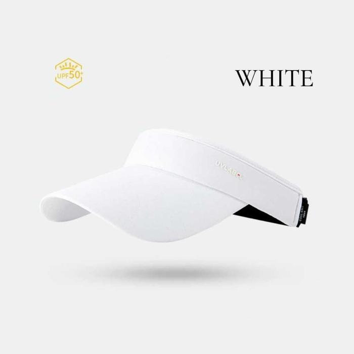 Gambar VISOR CAP SUN PROTECTION HAT TOPI OLAHRAGA TENNIS GOLF - White, All Size dari TICTACSPORTSWEAR undefined Tokopedia