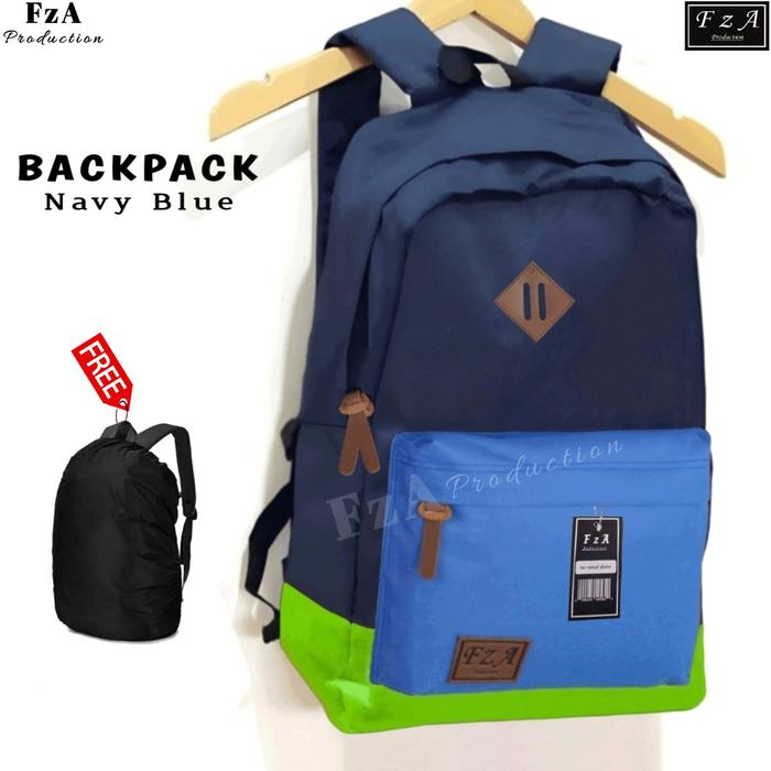 Gambar FzA -TAS RANSEL LAPTOP PRIA WANITA BACKPACK TAS PUNGGUNG DISTRO -RC36 - Navy Blue FZ + dari FzA Official undefined Tokopedia