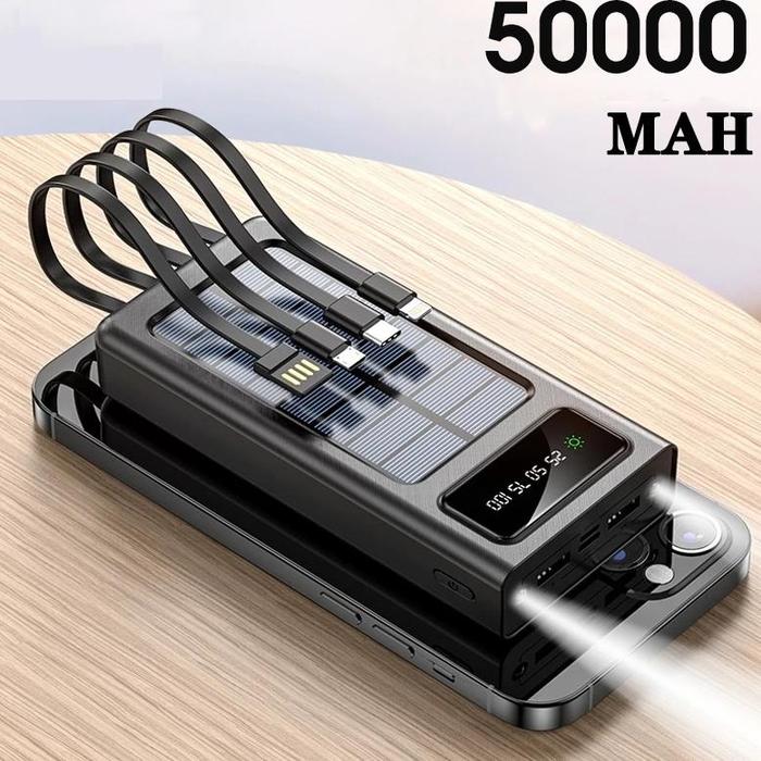 Gambar COD Original 50000mAh Solar Power Bank Waterproof Strong Flashlight - white, 30000mAh dari PT Sudaya undefined Tokopedia