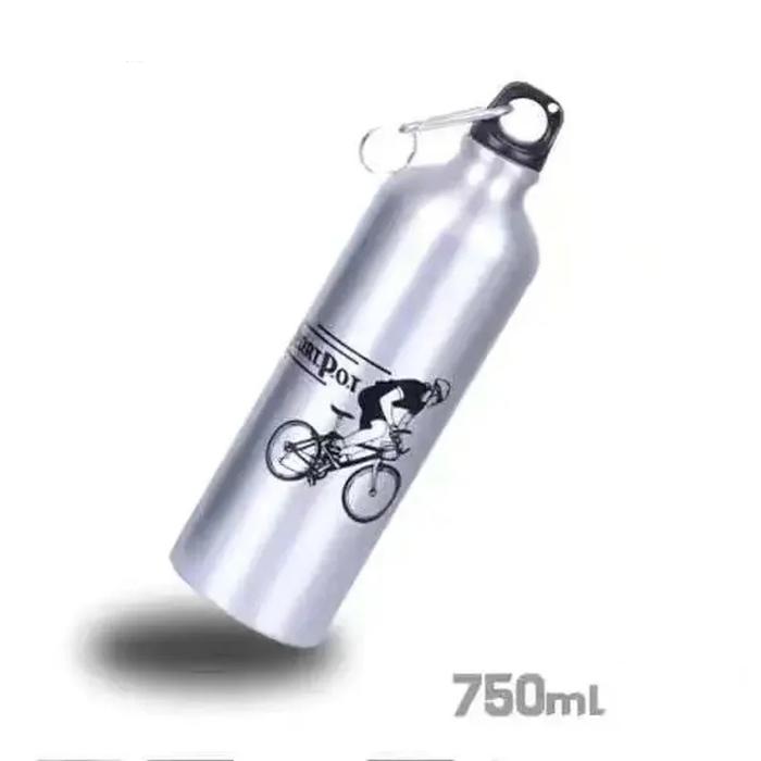 Gambar BOTOL MINUM ALUMUNIUM OLAHRAGA BER SEPEDA SPORT BOTTLE WITH CARABINER - SILVER dari Bro&SisStore undefined Tokopedia