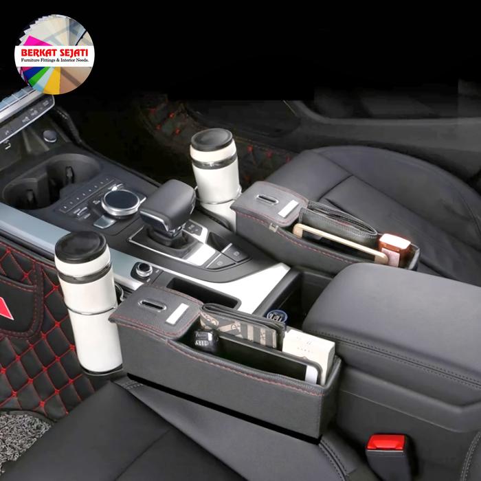 Gambar LEATHER CAR SEAT GAP STORAGE BOX ORGANIZER Rak Celah Samping Jok Mobil - Garis Merah, KIRI dari Berkat Sejati Toko undefined Tokopedia