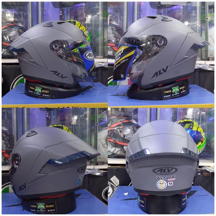 Gambar HELM ALV ULTRON PRO SOLID STONE GREY DOFF SINGLE VISOR PAKET GANTENG - GREY DOF V SMOK, XL dari jodoh Helmet undefined 5 Tokopedia