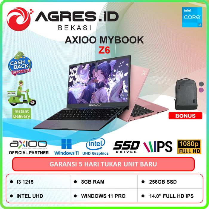 Gambar LAPTOP AXIOO MYBOOK Z6 I3 1215U 6CORE 8GB 256SSD W11PRO 14.0FHD IPS - NON BUNDLE, BLACK dari Agres ID Bekasi undefined Tokopedia