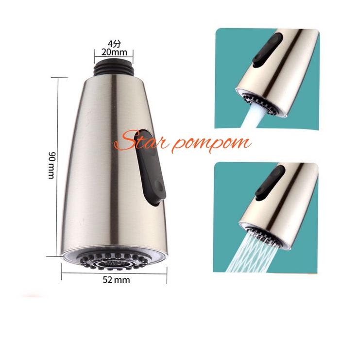 Gambar kepala pengganti kran Air mode Tarik / Kepala Keran Air Sink Tarik - Straight doff dari Star pompom undefined 4 Tokopedia
