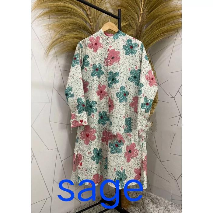 Gambar Fanesha Long Tunik Motif Bunga | Tunik Wanita Terbaru - SAGE dari hoky jie undefined Tokopedia