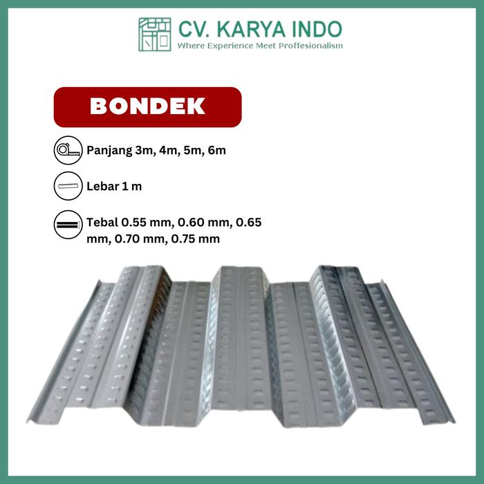 Gambar BONDEX / BONDEK / BONDECK/ FLOORDECK UKURAN 4 METER - 0,75 dari Karya Indo Baja undefined Tokopedia