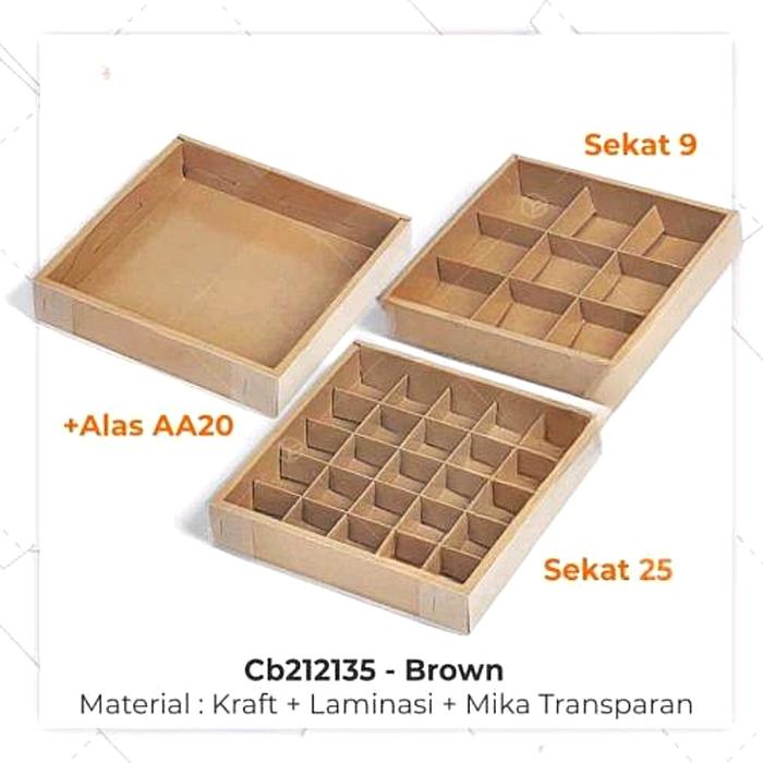 Gambar Box Sekat 9 Dus Kotak Kue Packaging Brownies Pie Coklat Praline - Cokelat, Sekat 9 dari Standunik21 undefined Tokopedia