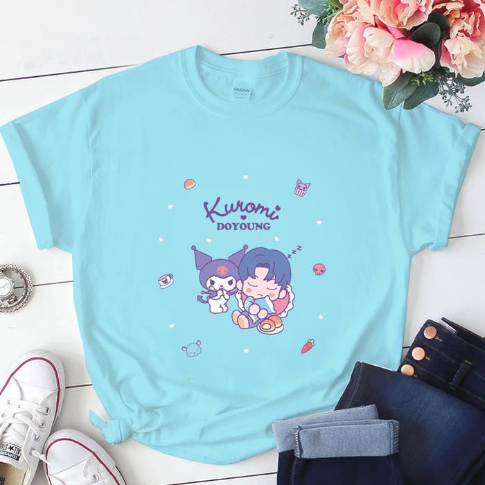 Gambar Kaos Baju Wanita Lengan Pendek Sanrio Doyoung Kuromi Atasan Cewek - Biru, S dari Onestop Fashion_NEW undefined Tokopedia