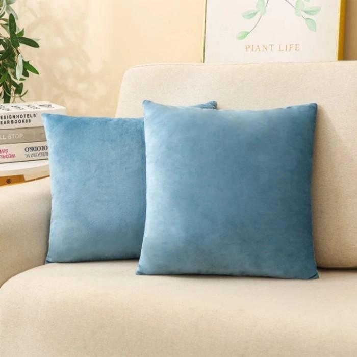 Gambar sarung bantal sofa suede premium 40x40 45x45 50x50 60x60minimalis caca - Biru Muda, 30x30 dari D'caca collection undefined Tokopedia