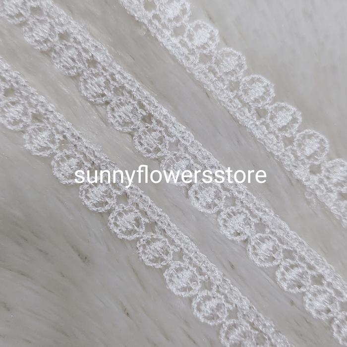 Gambar Renda bordir merica Milo lebar 1 cm isi 15 yard - Putih dari Sunny flowers store undefined Tokopedia