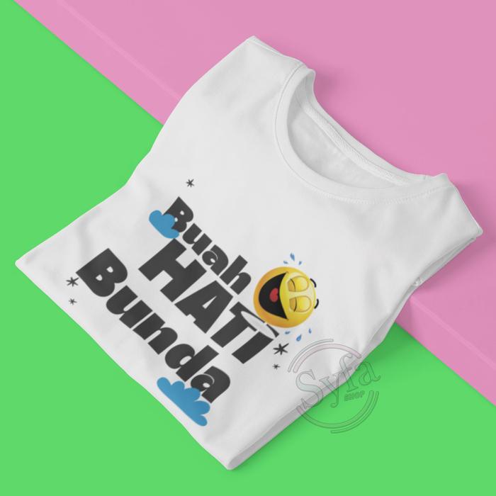 Gambar Baju kaos Anak Laki Dan Perempuan Buah Hati Bunda Bahan Adem umur 1-10 - Putih, XS dari syfaaolshop undefined Tokopedia