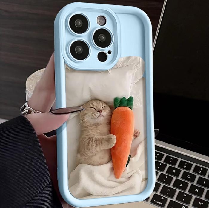 Gambar Sleeping Cat untuk Iphone 11 12 13 14 15 casing ponsel softcase lucu - Biru Muda, Iphone 7+/8+ dari Pear' Case undefined Tokopedia
