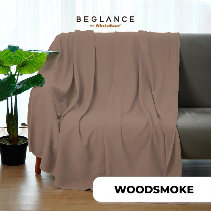 Gambar BEGLANCE Selimut Diamond Knit Blanket Premium 175 x 200 - Woodsmoke dari beglancebykintakun undefined Tokopedia