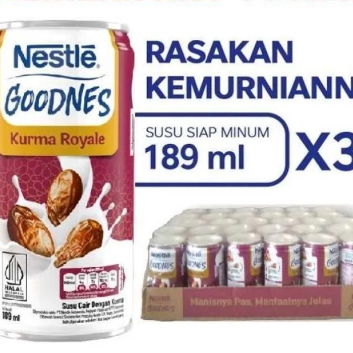Gambar 1 DUS/30 PCS Nestle Goodnes Susu Cair Kurma Royale Kemasan Kaleng 189 dari taniastore20 undefined Tokopedia