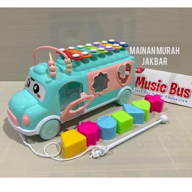 Gambar Mainan Edukasi Anak Bus Puzzle Xylophone Music - bus xilophone dari Jakarta store station undefined Tokopedia