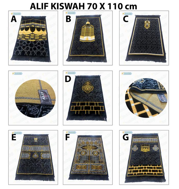 Sajadah Alif Kiswah Besar Bludru Tebal Kiswa Turki Ukuran Dewasa