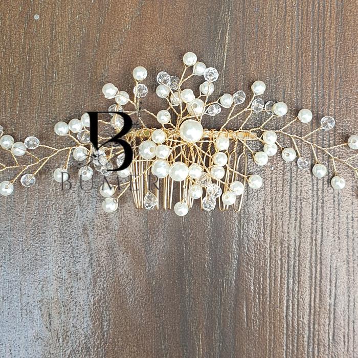 Gambar Sirkam hair piece hiasan rambut SH010 - Gold dari Hiasan Rambut Fashion undefined Tokopedia