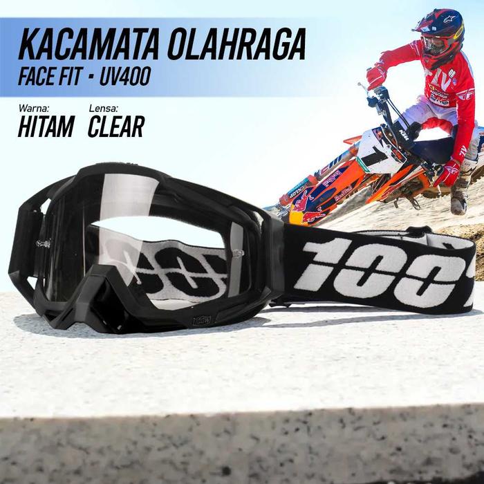 Gambar Google Mask Helm Masker Kaca Mata Motor Goggles Trail Cross Face Fit - Hitam-Clear dari RUMAHINAJA undefined Tokopedia