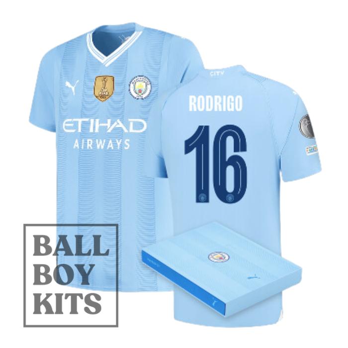 Jual Original Manchester Cityyy CWC 2023-24 Home Kit Player Issue Box ...