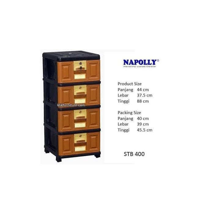 Gambar Lemari Plastik Laci Napolly STB 500  susun 5 / STB 400 susun 4 RODA - STB 400 dari SAN DISTRIBUTOR_NEW undefined Tokopedia