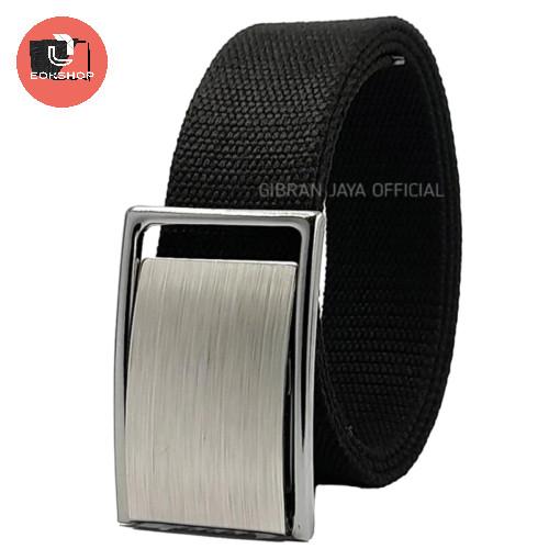 Gambar Ikat Pinggang Gesper Pria Canvas Tactical Size Jumbo 125 - 150cm Polos - Hitam, 125cm dari EOkshop undefined Tokopedia