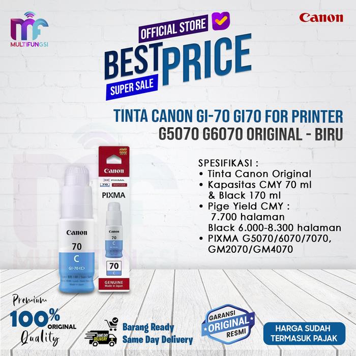 Gambar Tinta Canon GI-70 GI70 For Printer G5070 G6070 Original - Biru dari Multifungsi Online undefined Tokopedia