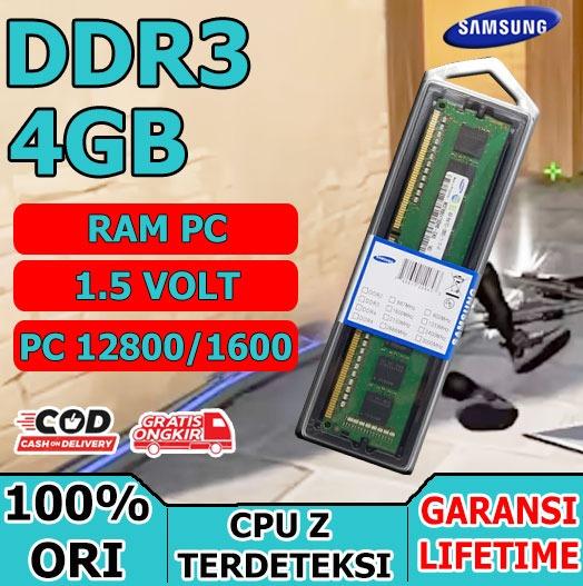 RAM PC DDR3 4GB PC 12800 1600Mhz SAMSUNG 12800, NO MIKA