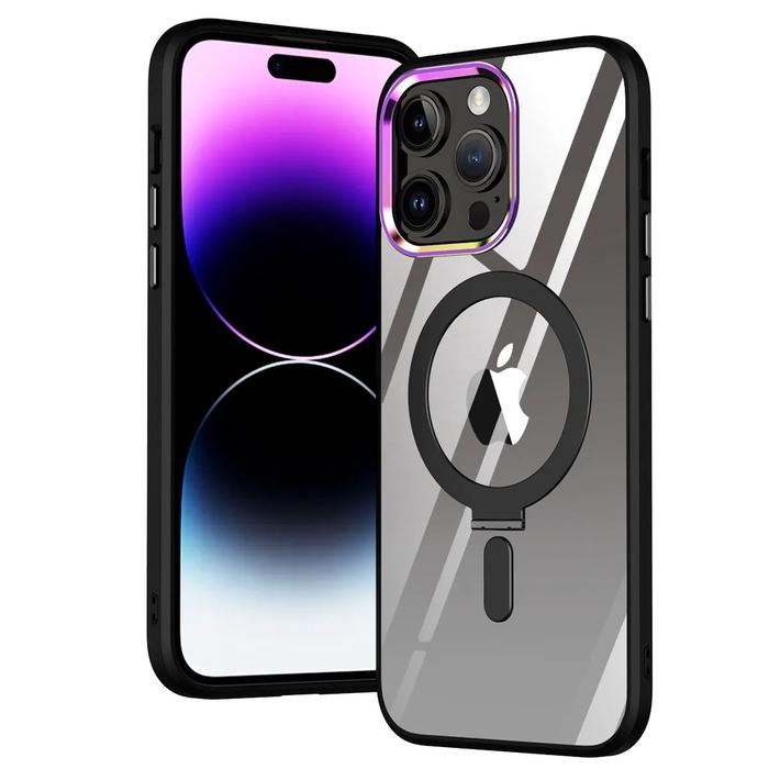 Gambar Myroots Magsafe Phone Case Untuk Iphone 15 Pus Pro Max Clear Stand - BLACK, IP 15 dari Myroots store undefined Tokopedia