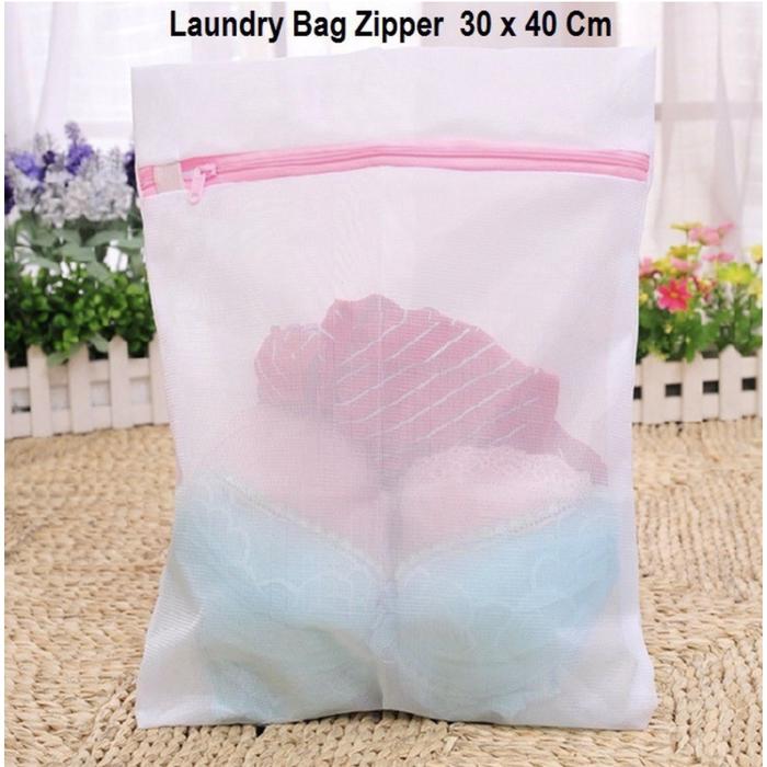 Gambar Laundry Bag Kantong Jaring Cucian Baju Kotor Mesin Cuci Ada Resleting - 30*40 dari ELUCUTE.ID undefined Tokopedia