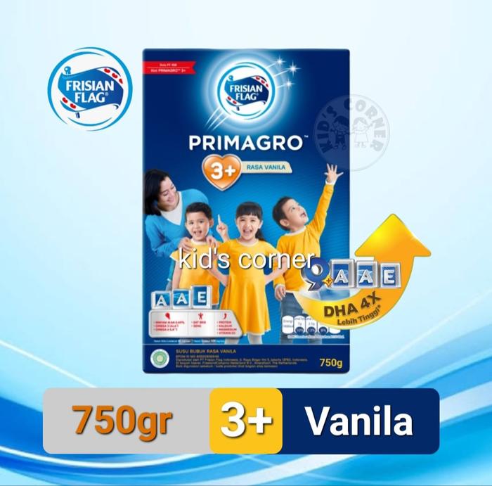 Gambar Frisian Flag Primagro 3+ 750gr  Vanila/Madu/Cokelat FF Bendera - Vanila dari Kid's Corner Susu undefined Tokopedia