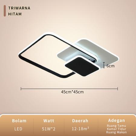 Gambar Lampu Plafon Bulat Persegi/Lampu Plafon Led minimalis/lampu langit - persegi, kendali jarak dari Vendido One undefined Tokopedia