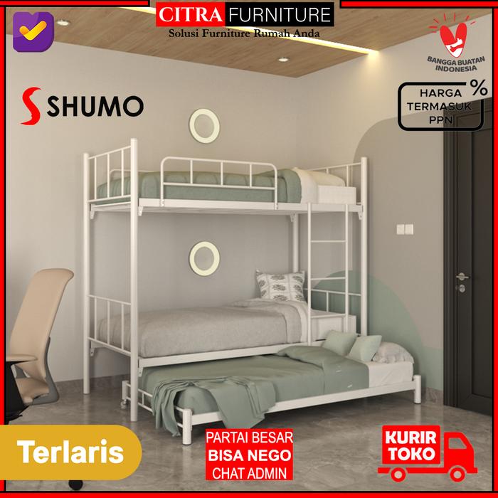 Gambar Citra Furniture Ranjang Tingkat Besi 3in1|Ranjang Susun Minimalis|Kasur Tingkat 90/90 - RJB 3in1 Putih, Hanya Ranjang dari Citra furniture undefined Tokopedia