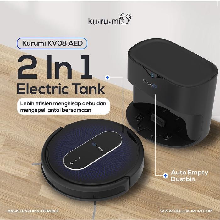 Gambar Kurumi Kv08 / Robot Vacuum Cleaner Kurumi Kv-08 Mopping with Vacuum - KV08 AED (NEW) dari Wijaya Homewares undefined Tokopedia