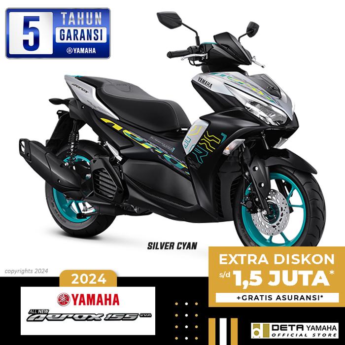 Gambar DETA-Sepeda Motor Yamaha All New Aerox 155 2024 - Silver Cyan, Bekasi Depok dari DETA Yamaha Pd Bambu undefined Tokopedia
