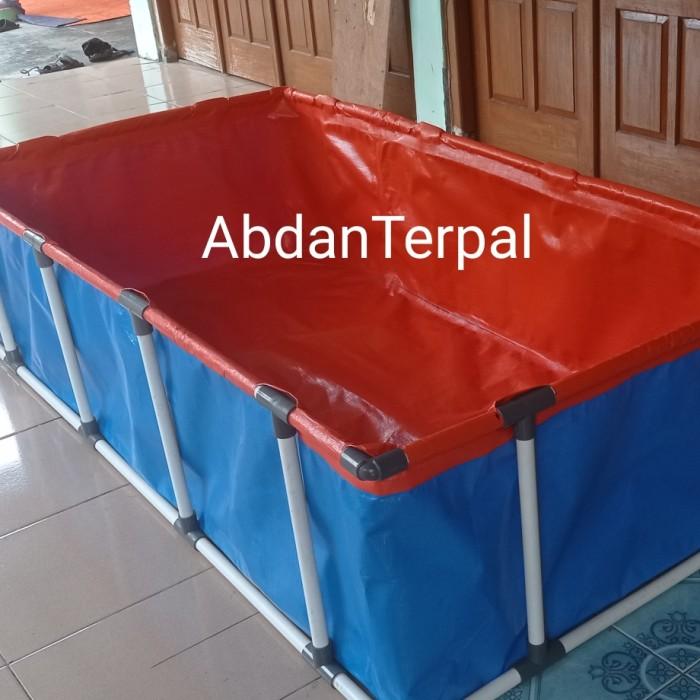 Gambar Terpal kolam ikan 250x150x35 + rangka paralon by Abdan Terpal dari Abdan Terpal undefined Tokopedia